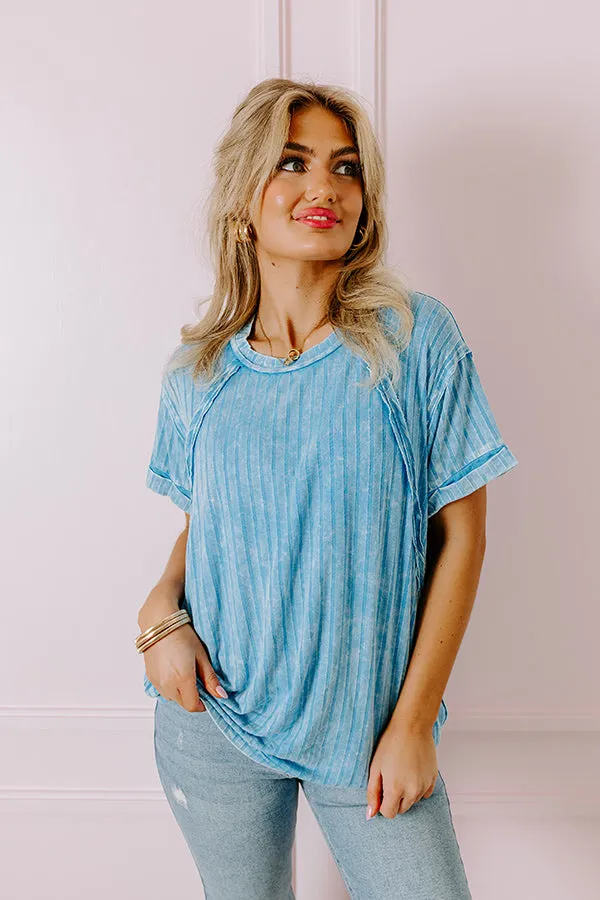 Back To Basics Mineral Wash Shift Top in Ocean Blue sold by Impressions product image thumbnail 2