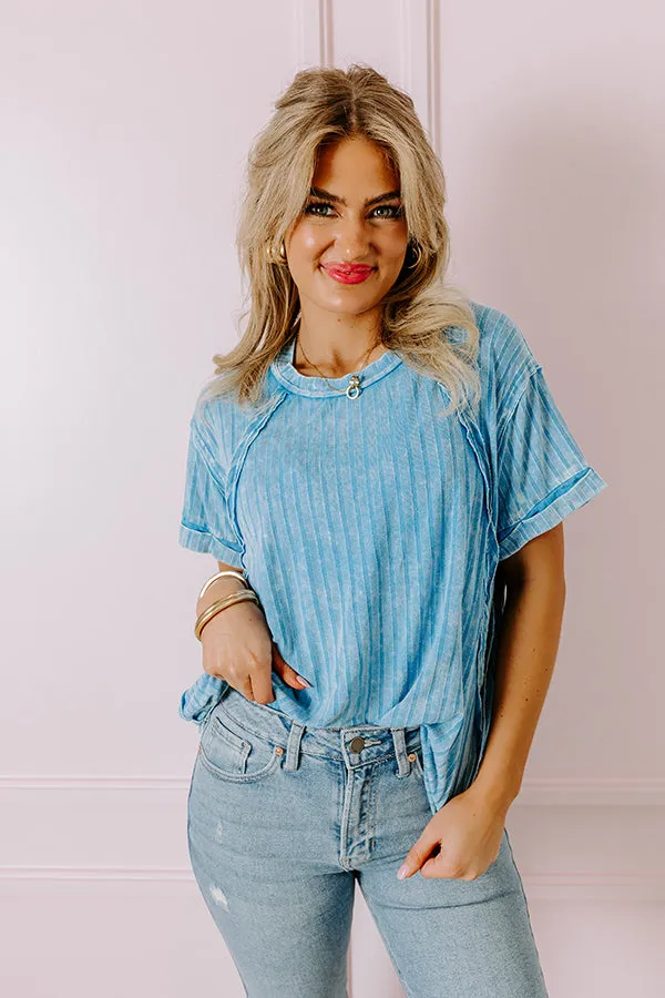 Back To Basics Mineral Wash Shift Top in Ocean Blue sold by Impressions product image thumbnail 4