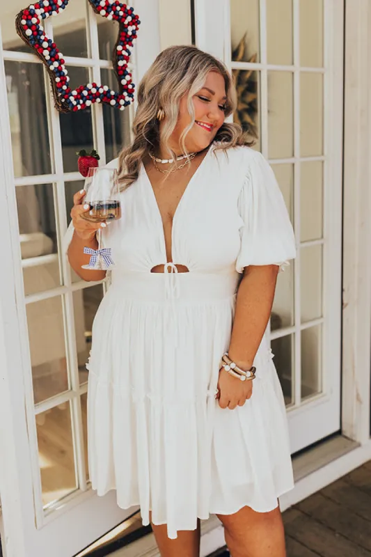 Seaside Paradise Front Tie Mini Dress Curves sold by Impressions