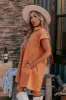 Autumn Treasure Denim Mini Dress In Pumpkin sold by Impressions