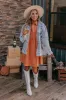 Autumn Treasure Denim Mini Dress In Pumpkin sold by Impressions