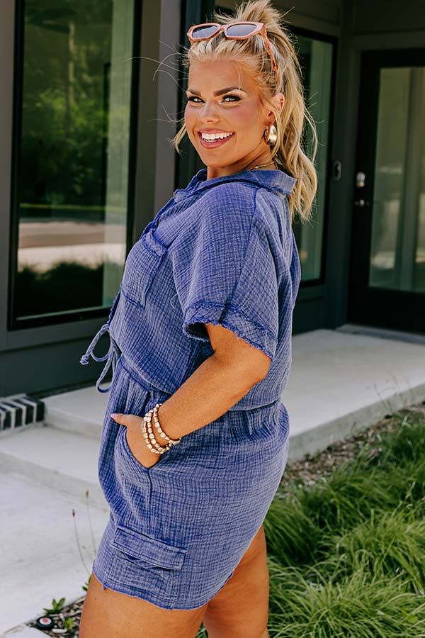 Hit Remix Romper In Cobalt Blue Curves sold by Impressions product image thumbnail 3