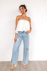The Party Goes On Tube Top In White sold by Impressions