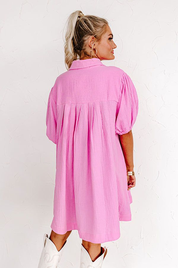Plain As Day Mini Dress in Pink sold by Impressions product image thumbnail 5