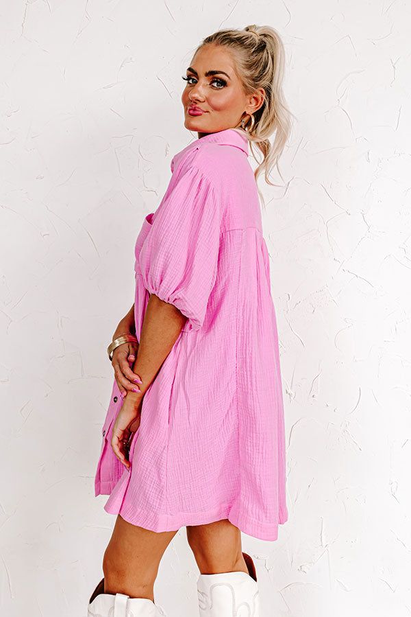 Plain As Day Mini Dress in Pink sold by Impressions product image thumbnail 4