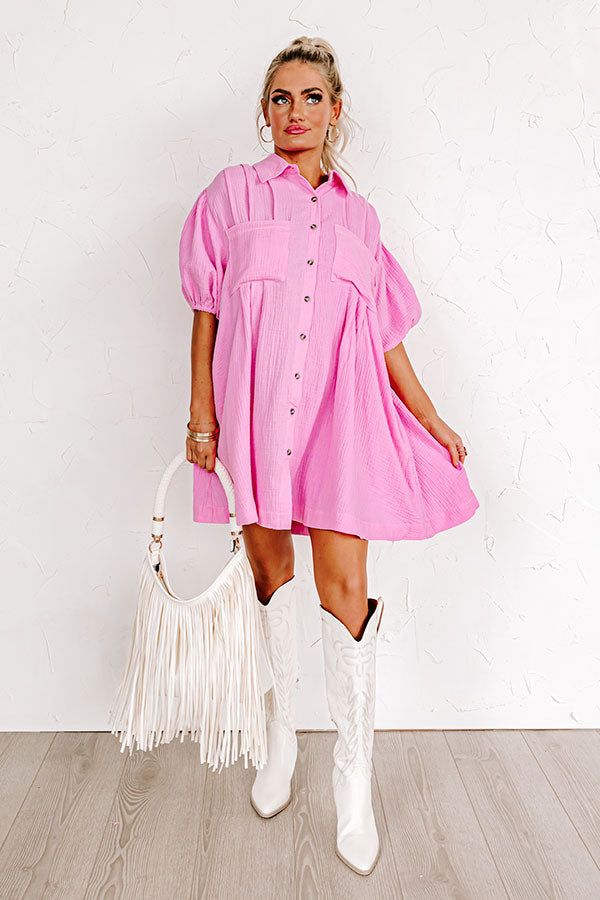 Plain As Day Mini Dress in Pink sold by Impressions