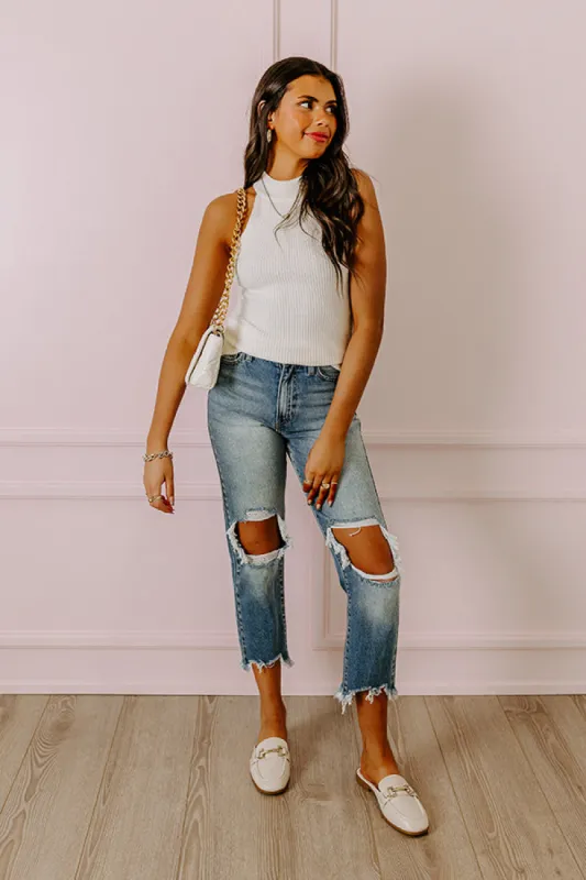 New York Grove Ribbed Top In Ivory sold by Impressions