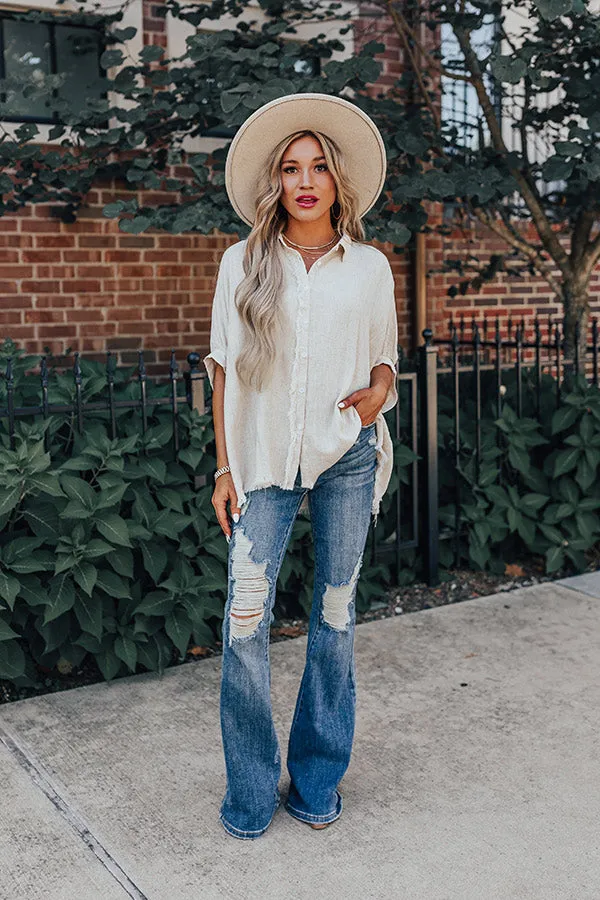 Hampton Button Up Linen-Blend Top sold by Impressions product image thumbnail 2