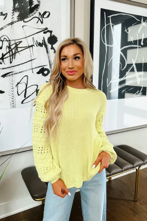 Cityscape Charm Knit Sweater Top in Neon Yellow sold by Impressions product image thumbnail 2