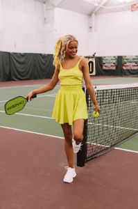 Active Vibe Athletic Dress In Lime Punch sold by Impressions