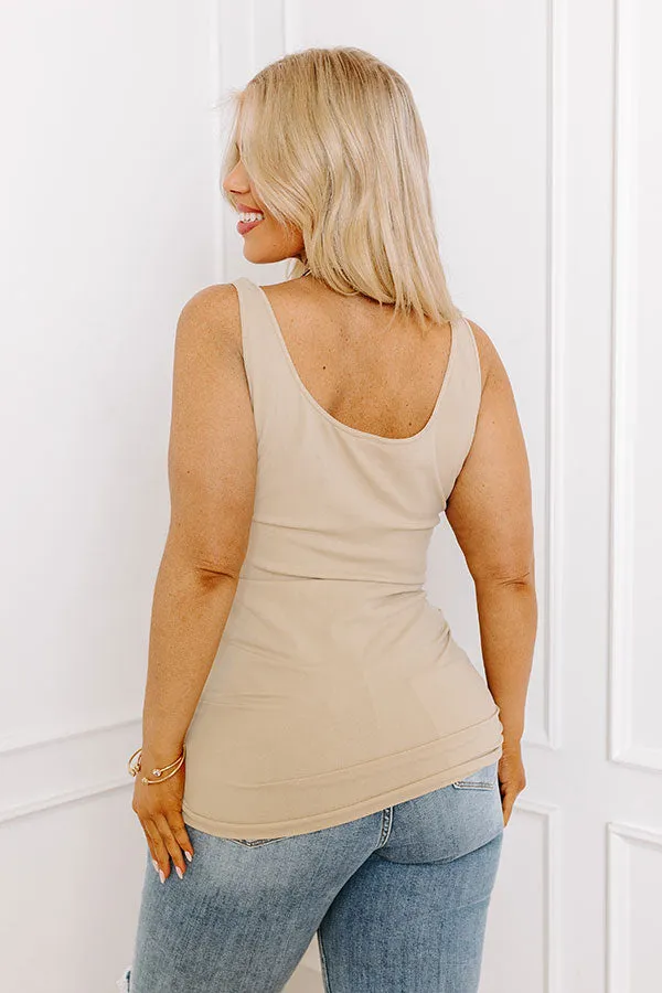 Easily Styled Seamless Tank in Beige Curves sold by Impressions product image thumbnail 3