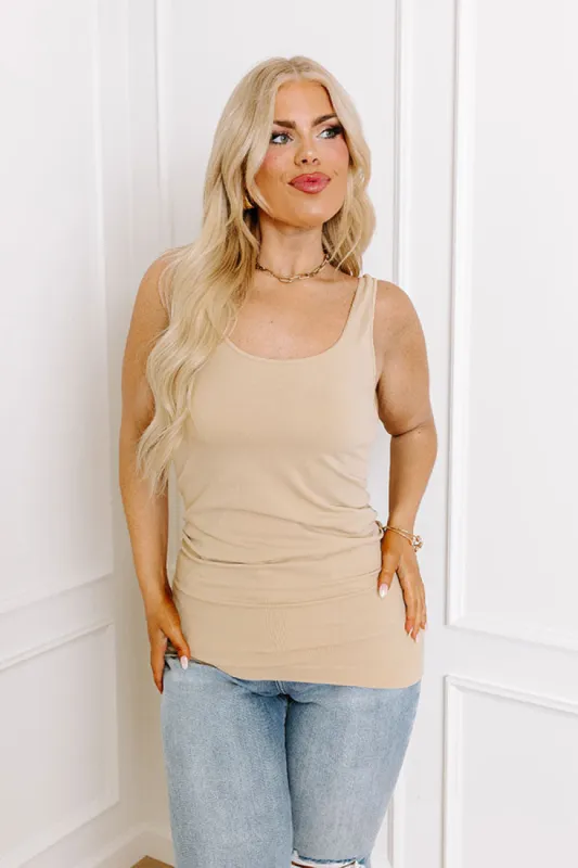 Easily Styled Seamless Tank in Beige Curves sold by Impressions