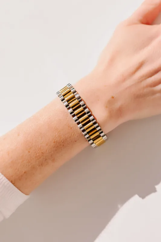 Large Watchband Bracelet in Silver sold by Impressions