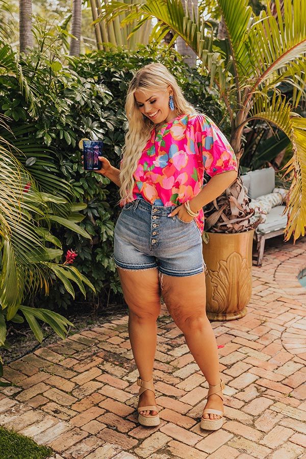 French Riviera Floral Shift Top Curves sold by Impressions