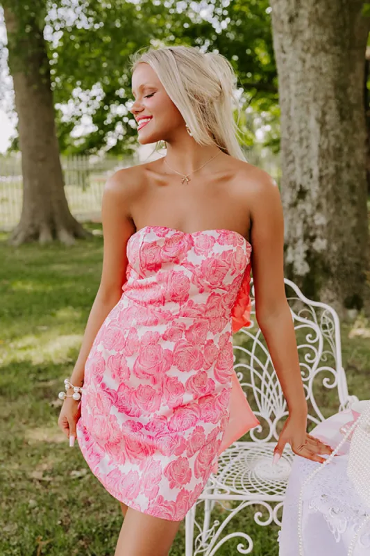 Radiant Roses Jacquard Mini Dress sold by Impressions