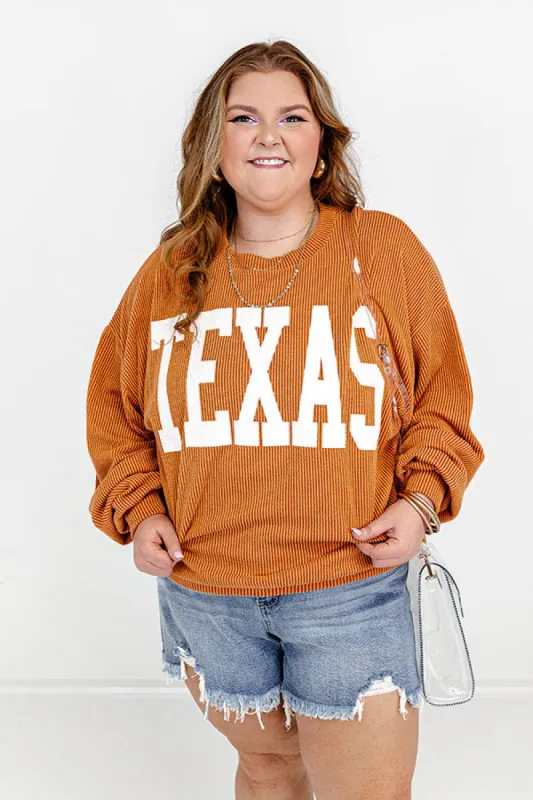 Texas State Pride Sweatshirt in Rust Curves sold by Impressions