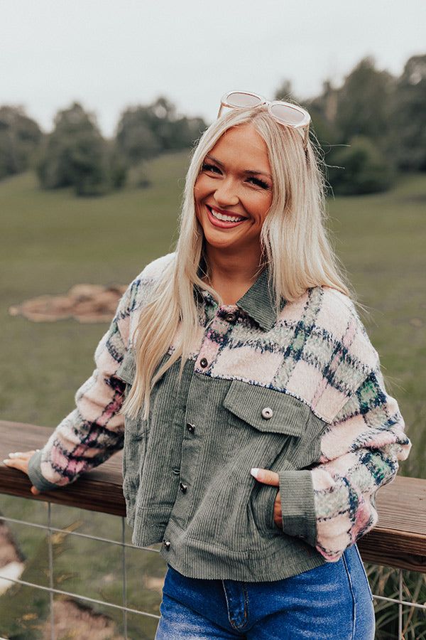 Morning In The Mountains Plaid Jacket In Forest sold by Impressions product image thumbnail 4