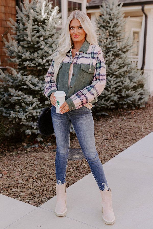 Morning In The Mountains Plaid Jacket In Forest sold by Impressions