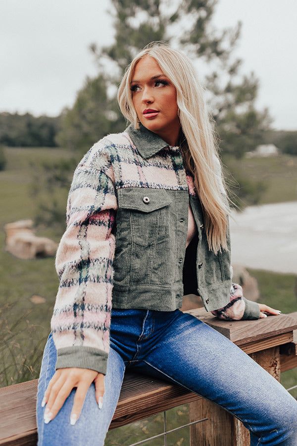 Morning In The Mountains Plaid Jacket In Forest sold by Impressions product image thumbnail 5