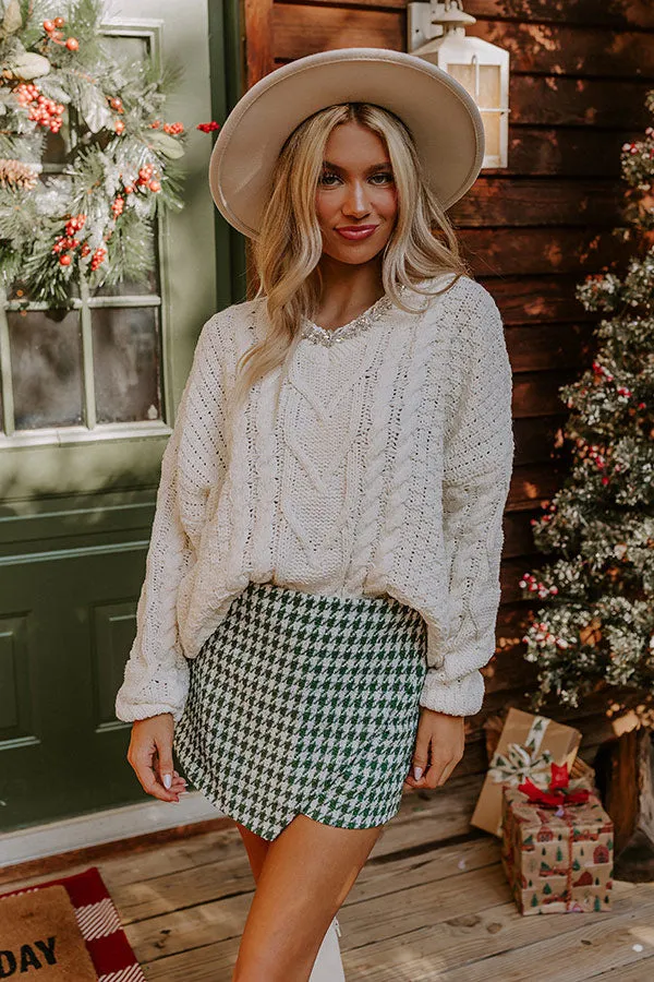 Bring The Sparkle Embellished Cable Knit Sweater sold by Impressions