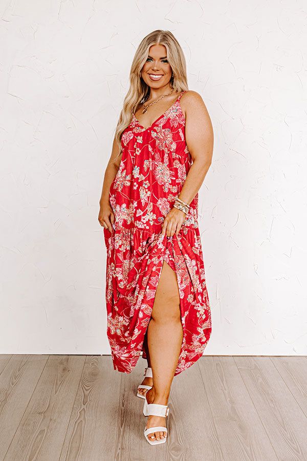 Beachside Bliss Maxi Dress in Red Curves sold by Impressions product image thumbnail 4