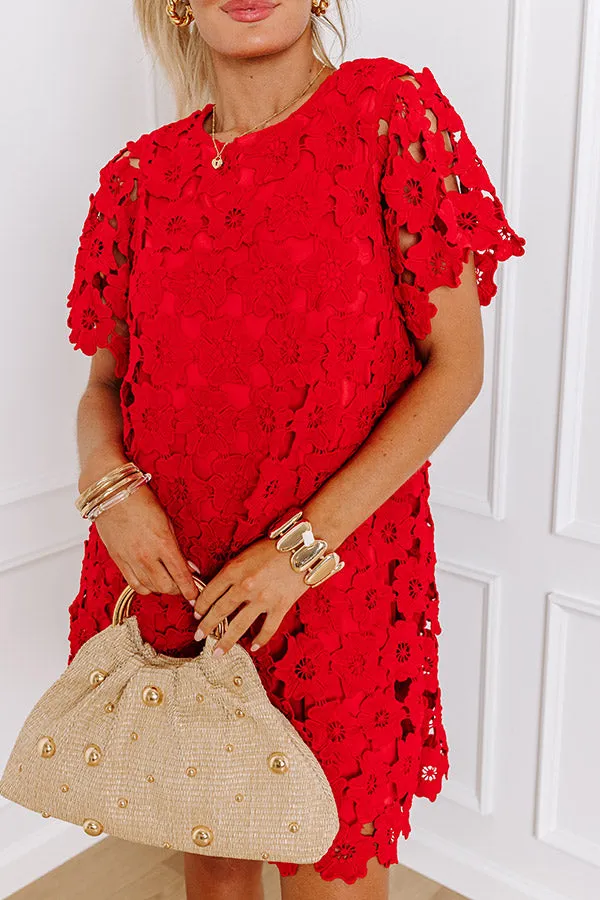 Dainty Darling Crochet Mini Dress in Red sold by Impressions product image thumbnail 5