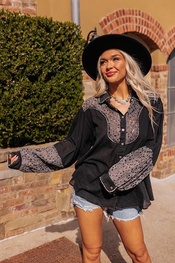 Enchanting Escapes Button Up In Black sold by Impressions product image thumbnail 3