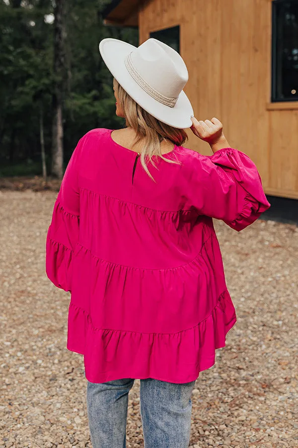 Ever So Posh Shift Top In Hot Pink Curves sold by Impressions product image thumbnail 4