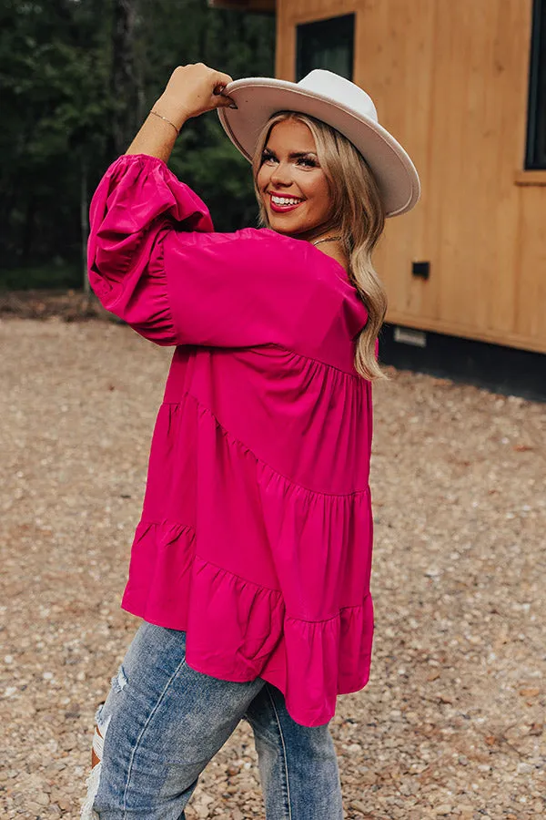 Ever So Posh Shift Top In Hot Pink Curves sold by Impressions product image thumbnail 3