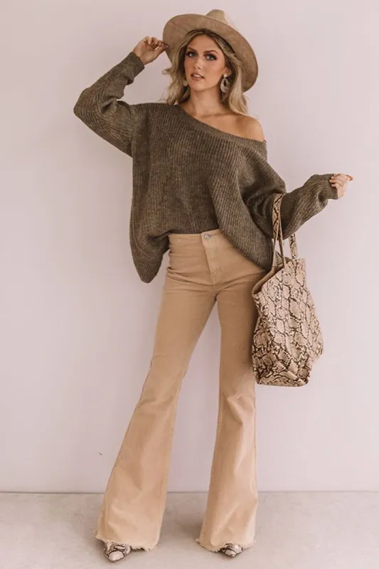 Bliss Within Open Back Knit Sweater In Sage sold by Impressions
