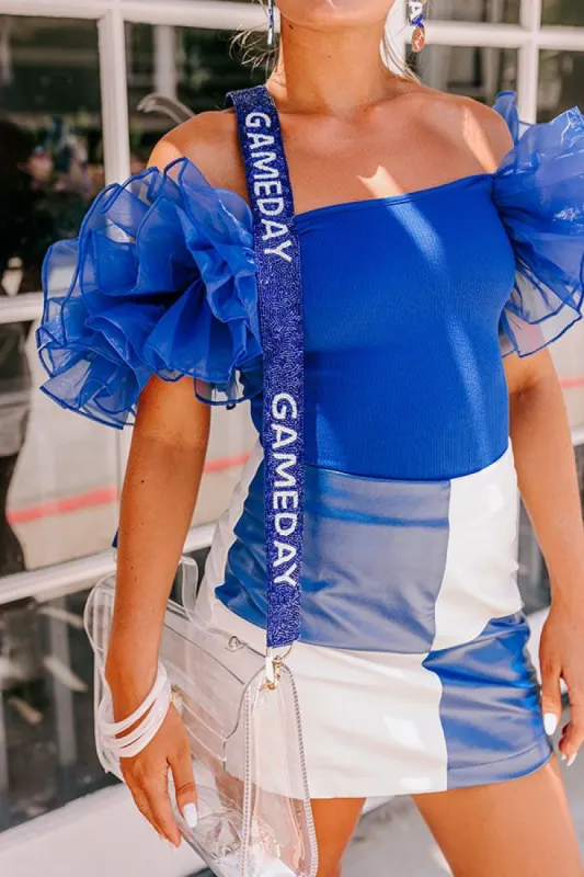 It's Gameday Beaded Bag Strap in Royal Blue sold by Impressions