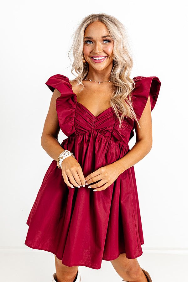 Cityscape Splendor Babydoll Dress In Wine sold by Impressions product image thumbnail 4