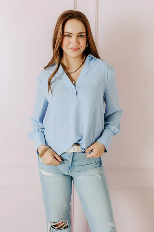 Charleston Getaway Shift Top in Sky Blue sold by Impressions