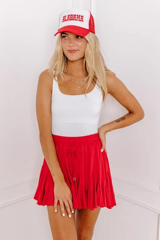 Pep Rally Cutie High Waist Skort in Red sold by Impressions