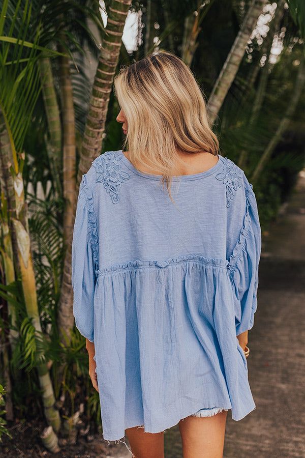 Serenity Song Babydoll Top In Sky Blue sold by Impressions product image thumbnail 3