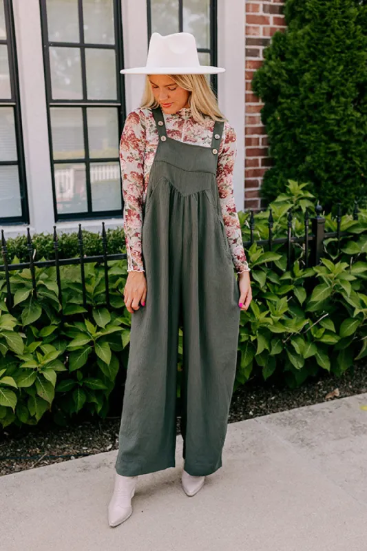 Happy Sanctuary Wide Leg Jumpsuit in Army Green sold by Impressions