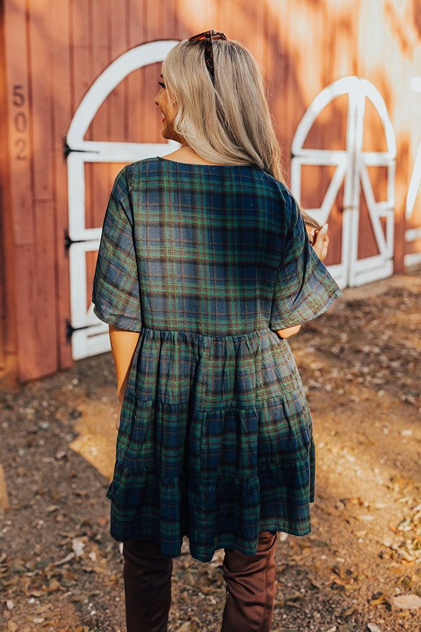Kind Conversation Plaid Tunic Dress In Green sold by Impressions product image thumbnail 4