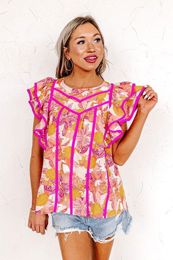 Garden Glory Shift Top In Coral sold by Impressions product image thumbnail 4
