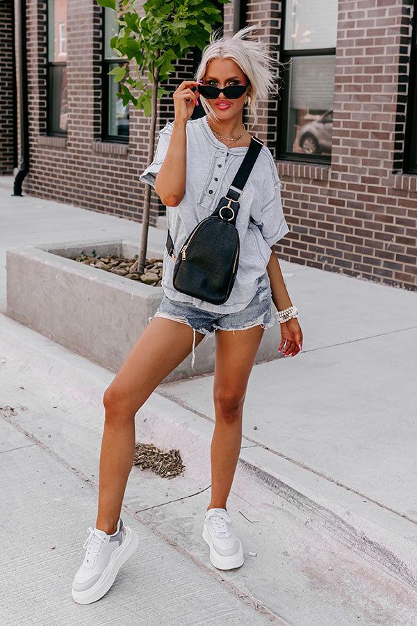 Take The Time Tee In Grey sold by Impressions