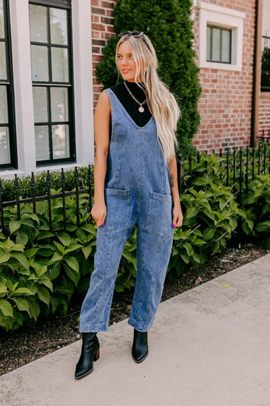 Latte Break Denim Jumpsuit sold by Impressions