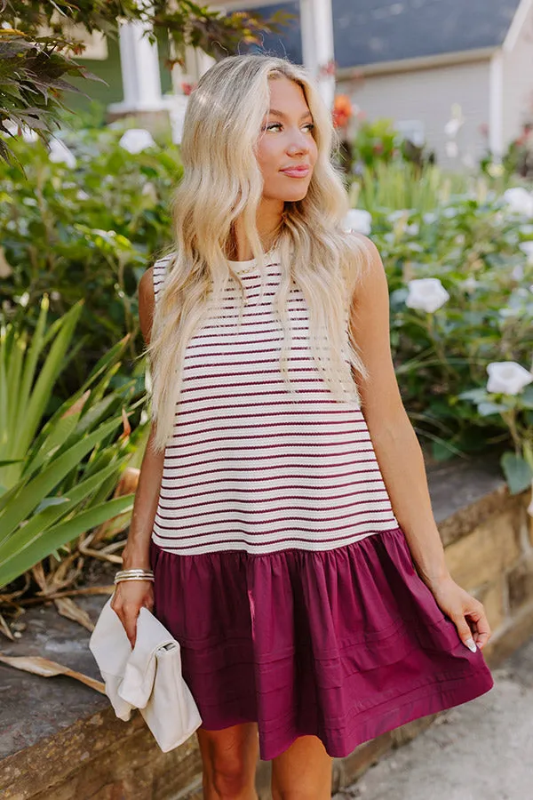 Sweet Nothings Stripe Mini Dress in Maroon sold by Impressions product image thumbnail 3