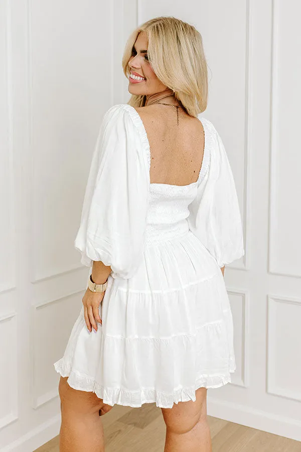 Whispering Muse Smocked Mini Dress In White Curves sold by Impressions product image thumbnail 3