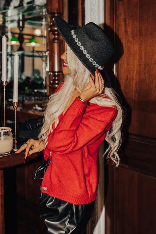 Mostly In Love Felt Fedora In Black sold by Impressions