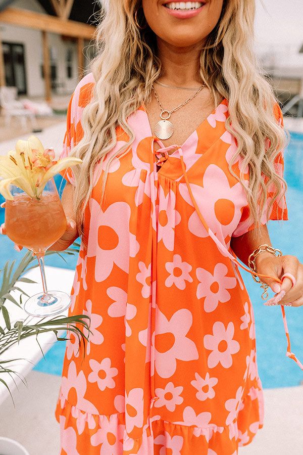 Malibu Villa Shift Dress in Orange Curves sold by Impressions product image thumbnail 5