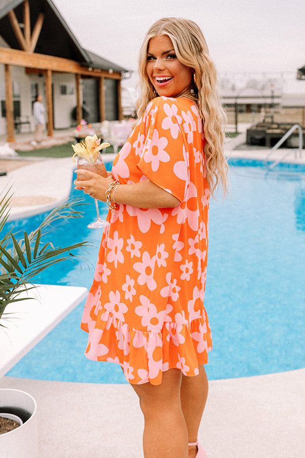 Malibu Villa Shift Dress in Orange Curves sold by Impressions product image thumbnail 3