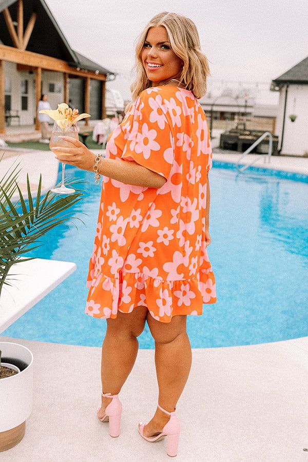 Malibu Villa Shift Dress in Orange Curves sold by Impressions product image thumbnail 4