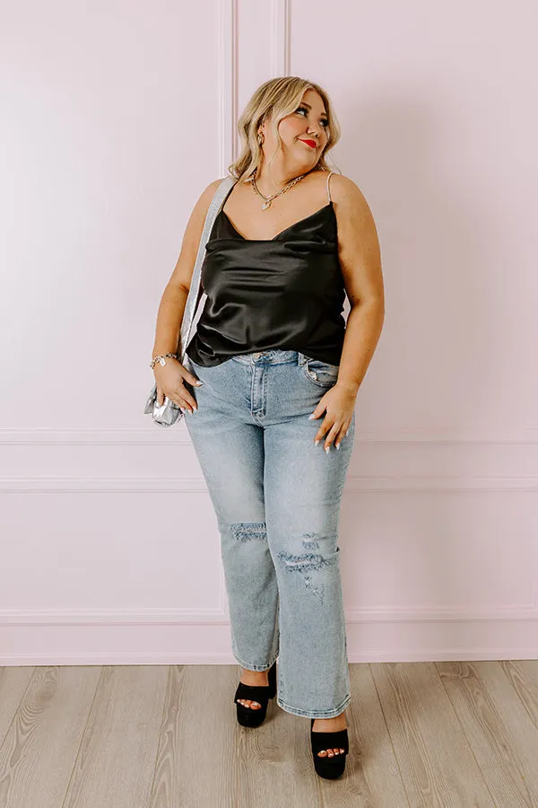 Stay Sophisticated Satin Top In Black Curves sold by Impressions product image thumbnail 2