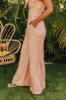 Viva La Travel High Waist Wide Leg Pants in Peach sold by Impressions