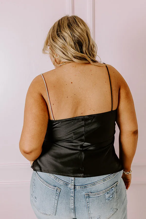 Stay Sophisticated Satin Top In Black Curves sold by Impressions product image thumbnail 3