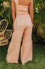 Viva La Travel High Waist Wide Leg Pants in Peach sold by Impressions